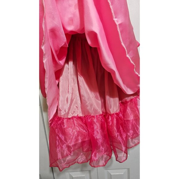 Princess Peach Costume Super Mario Dress Tiara Wand Gloves Earrings Girls 7-8 - Picture 7 of 8